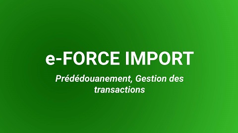 Effectuer votre pré-dédouanement à l'importation avec e-FORCE